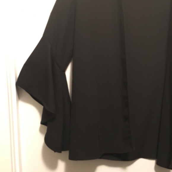 Black bell sleeve open front cardigan - Picture 2 of 3